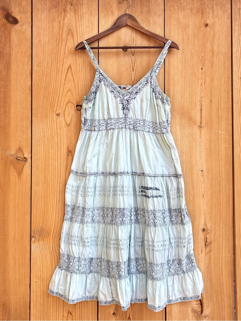 Scully Blue Tiered Dress Sz Medium